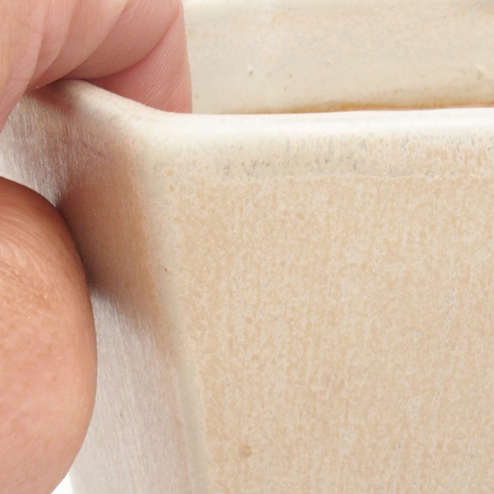 Ceramic bonsai bowl 12,5 x 11,5 x 16,5 cm, color beige