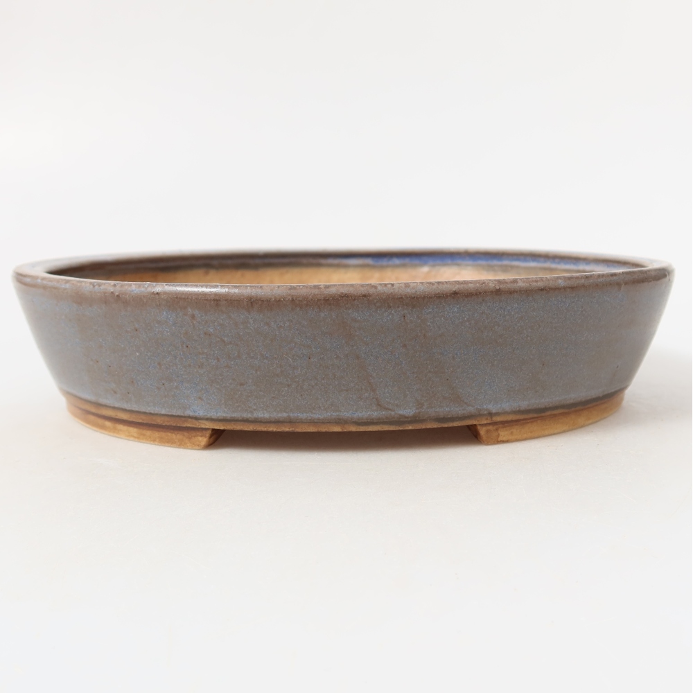 Ceramic bonsai pot, 21 x 19 x 4.5 cm, blue