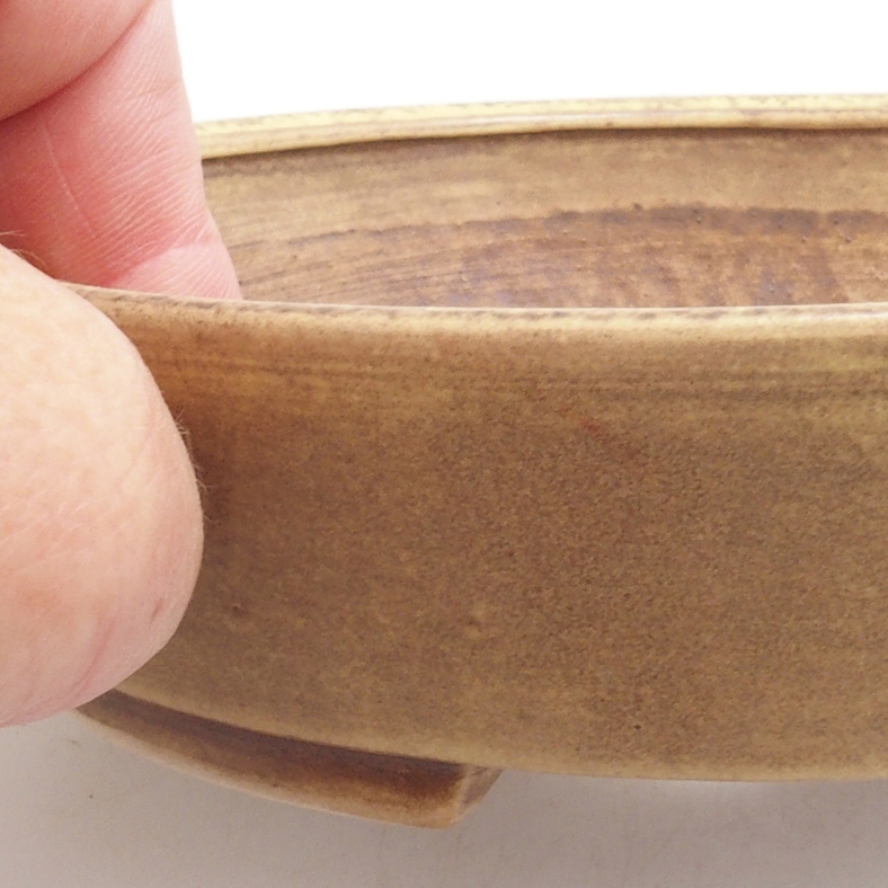 Ceramic bonsai bowl 15 x 13,5 x 3,5 cm, color yellow