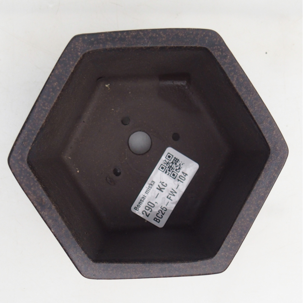 Ceramic bonsai bowl 11 x 10 x 8,5 cm, colour brownish ochre