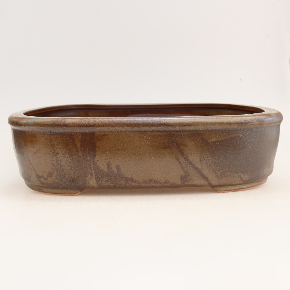 Ceramic bonsai bowl 31,5 x 24 x 8 cm, brown