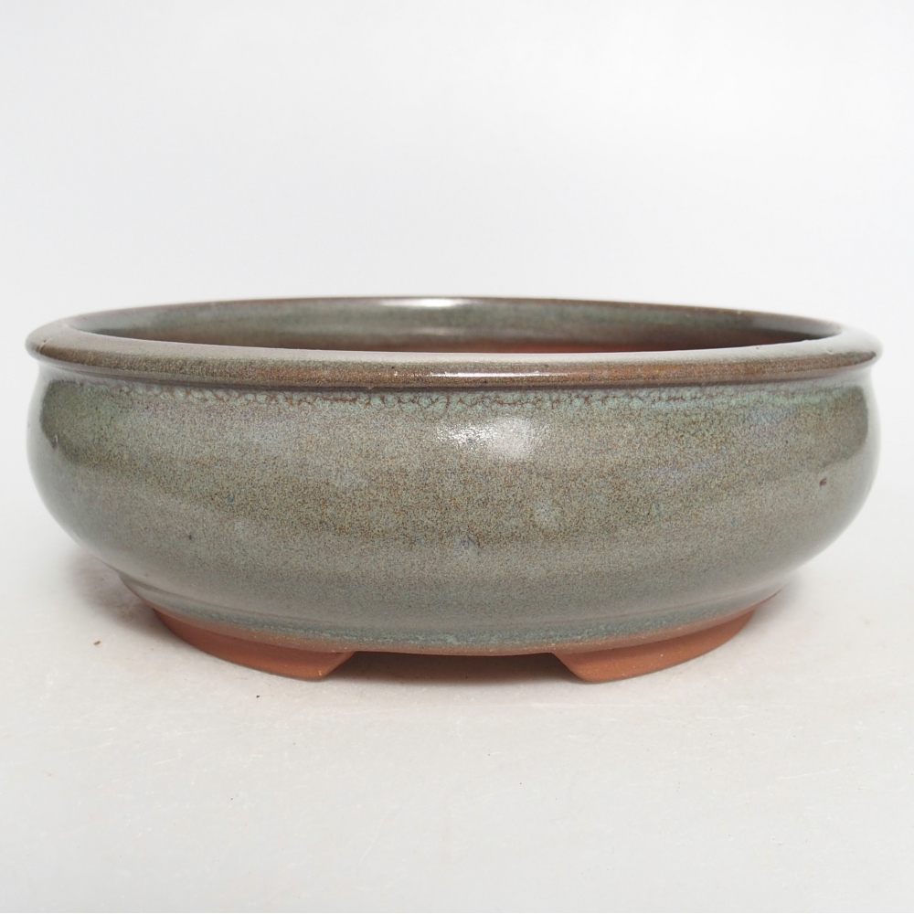 Ceramic bonsai bowl 16,5 x 16,5 x 5,5 cm, green