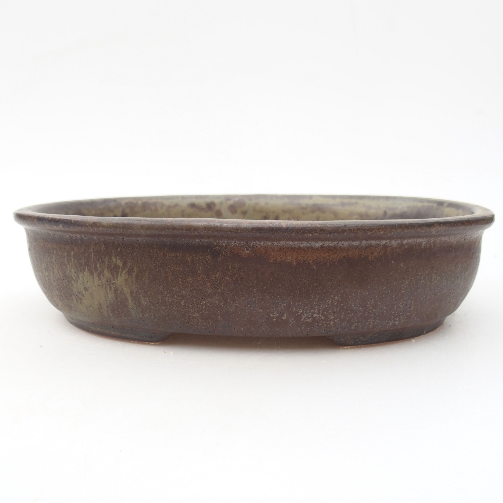 Ceramic bonsai bowl 22 x 17 x 5 cm, color brown