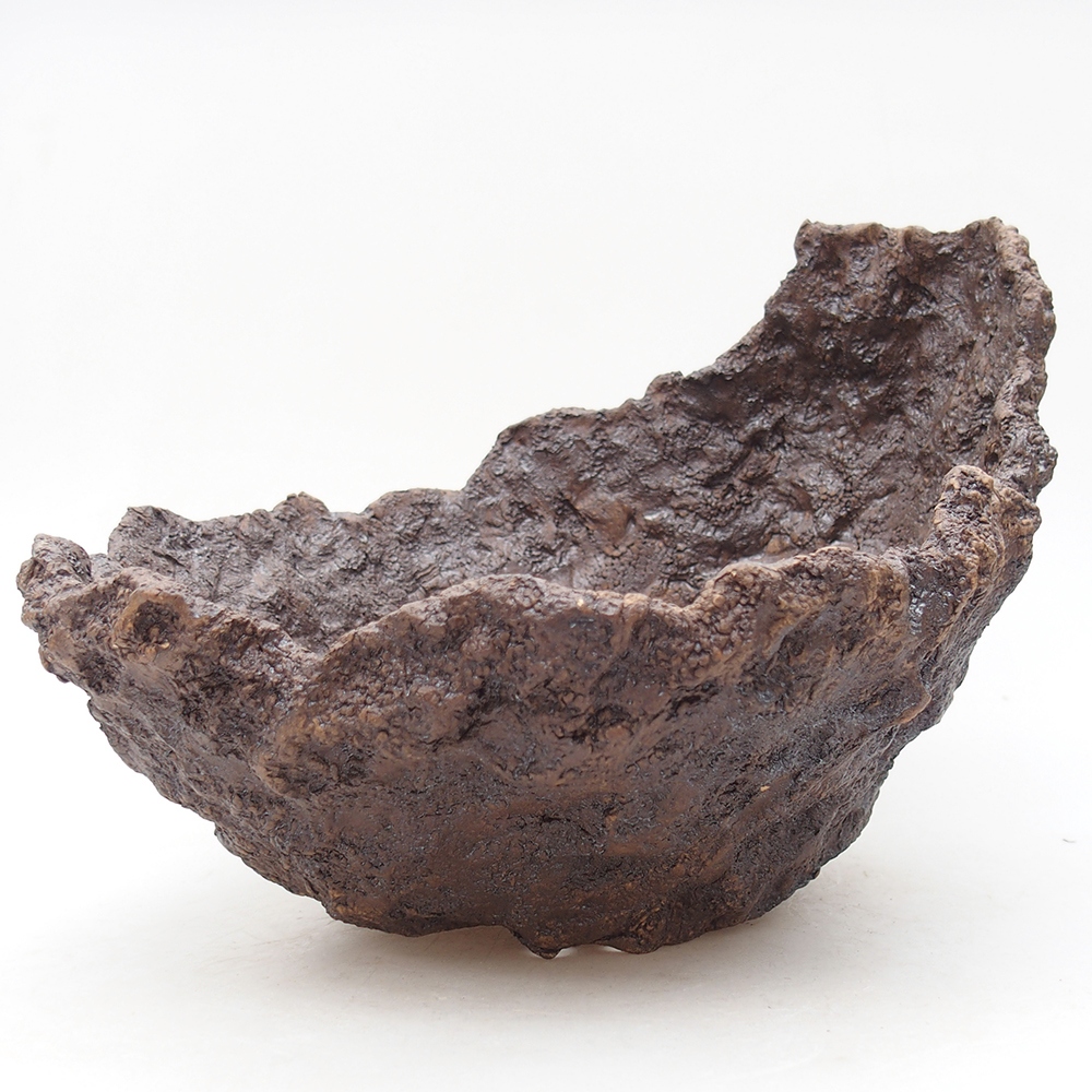 Ceramic shell 24,5 x 23 x 20 cm, brown color