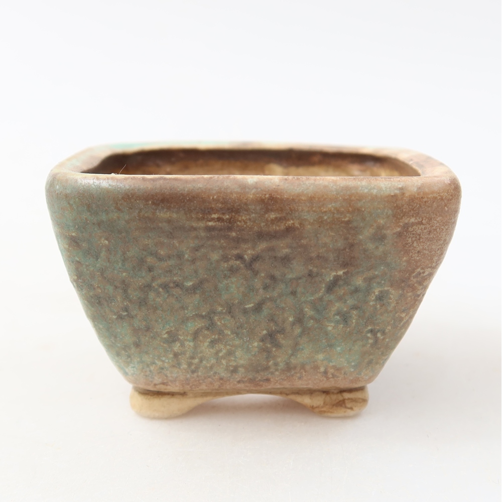 Ceramic bonsai bowl 6 x 6 x 4 cm, green