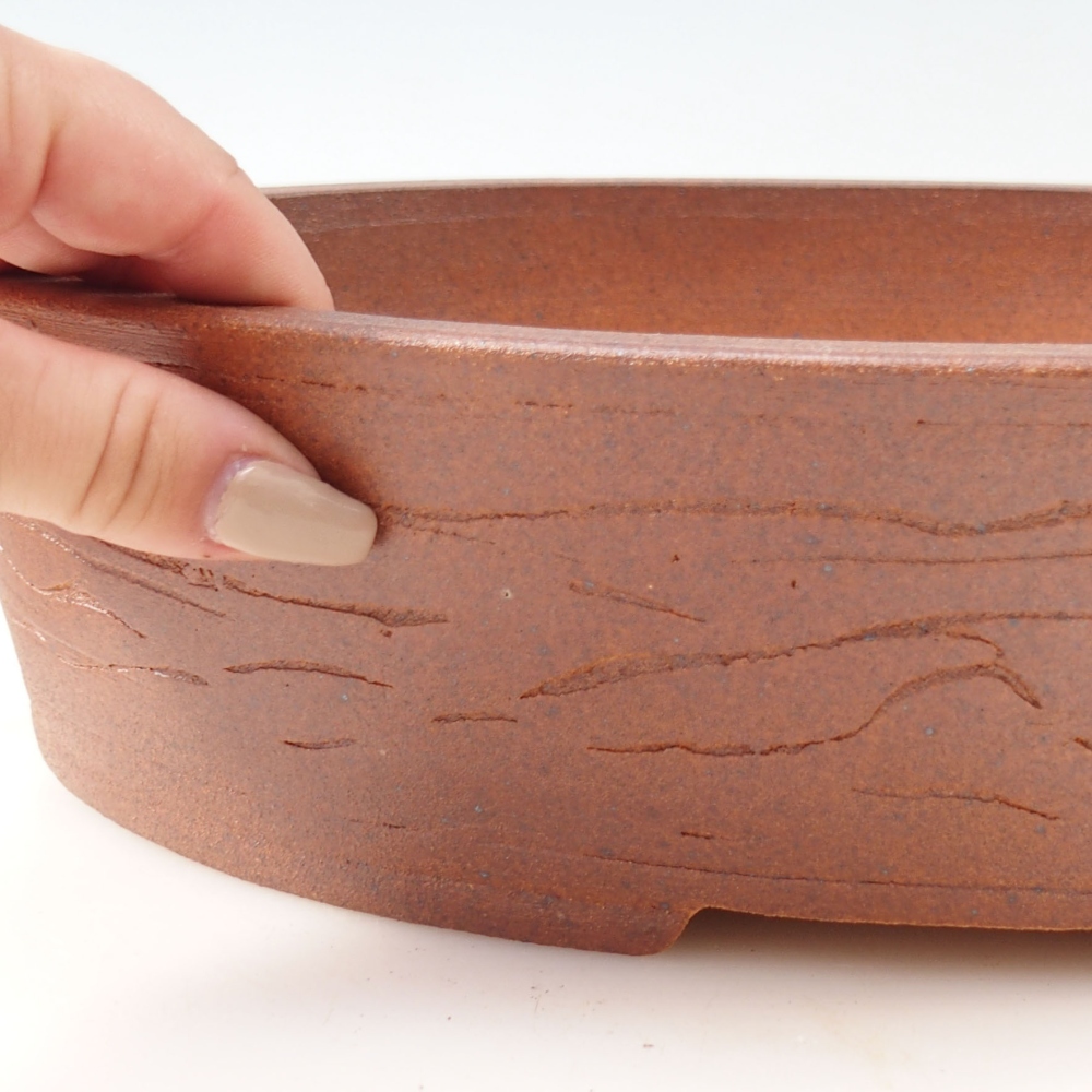 Bonsai bowl 34 x 26 x 8 cm , colour brown