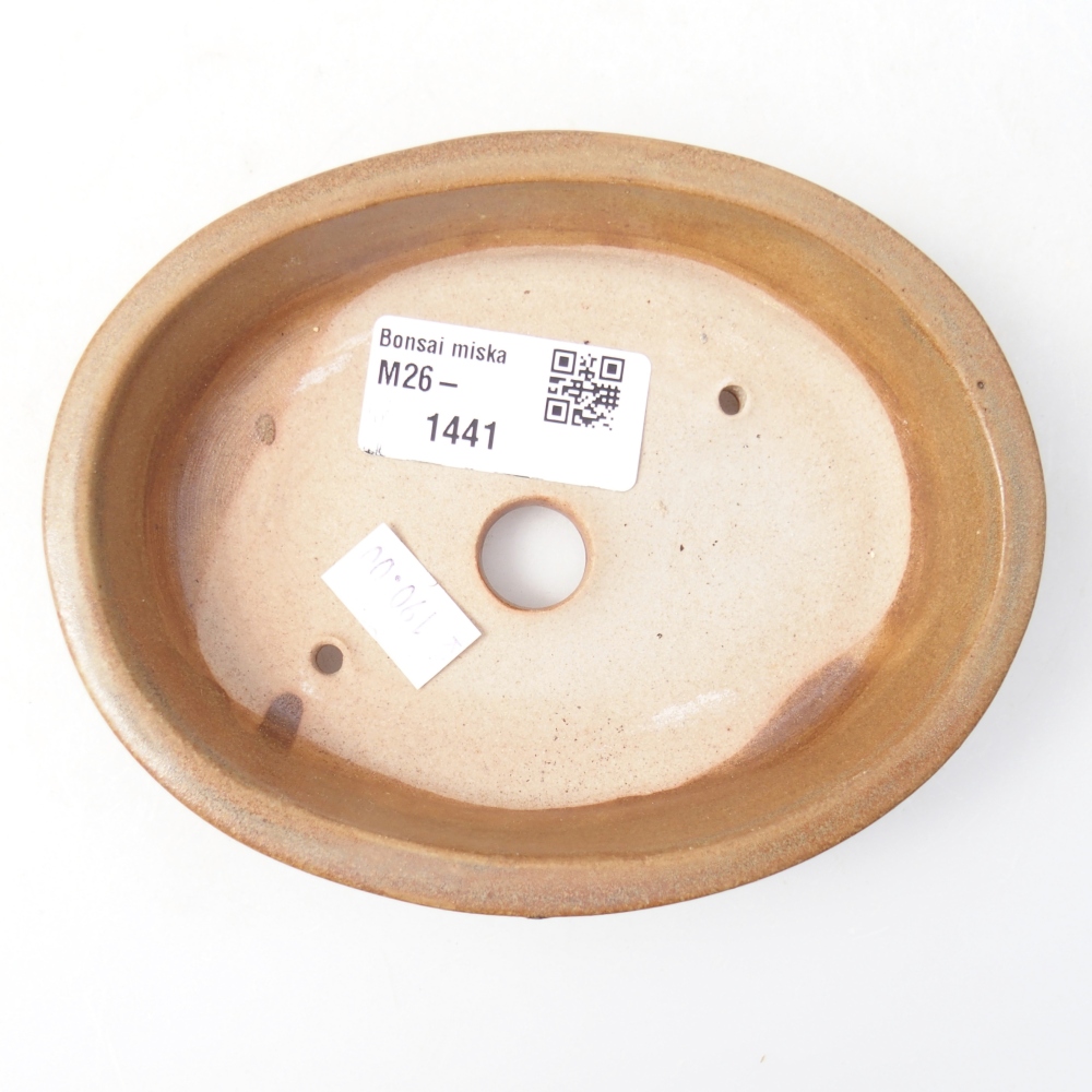 Ceramic bonsai bowl 13 x 10,5 x 3 cm, brown