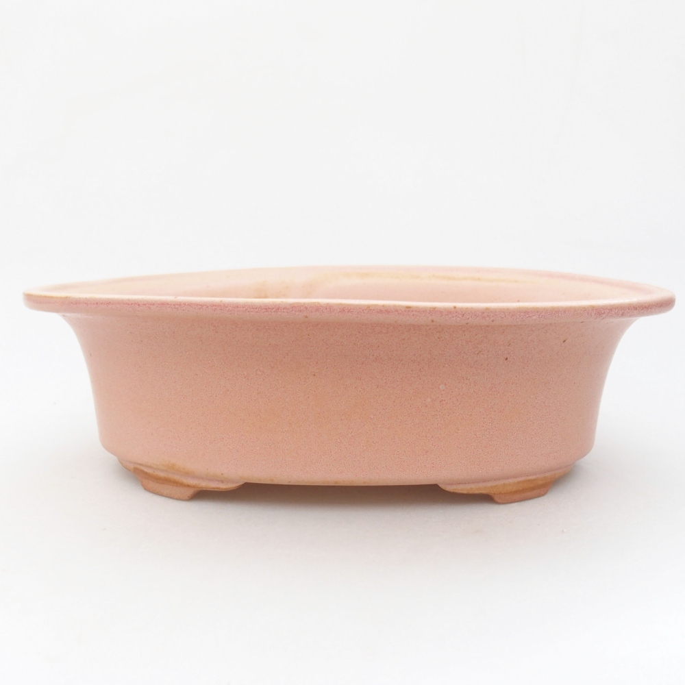 Ceramic bonsai bowl 23 x 18 x 6,5 cm, color pink