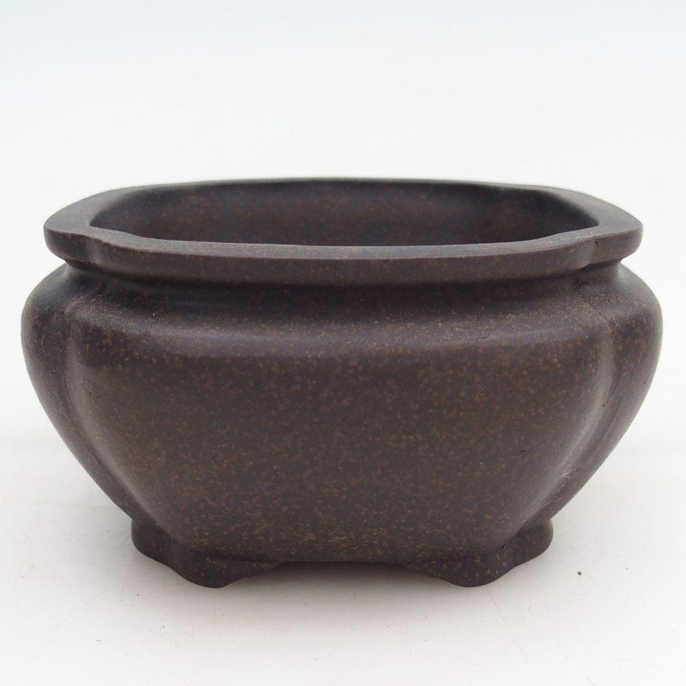 Ceramic bonsai bowl 12 x 12 x 7 cm, colour brownish ochre