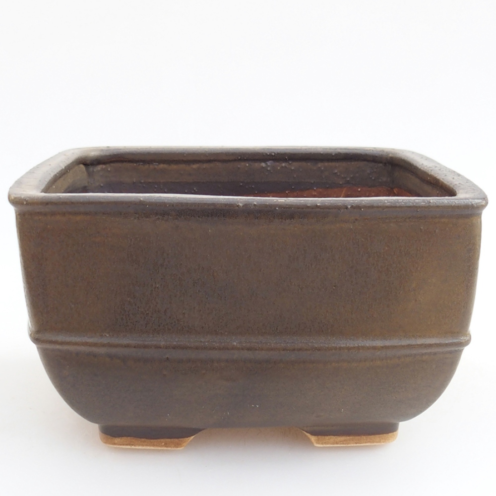 Ceramic bonsai bowl 16 x 16 x 9 cm, color brown