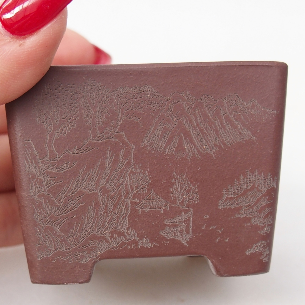 Mini bonsai bowl 6 x 6 x 4,5 cm, brown