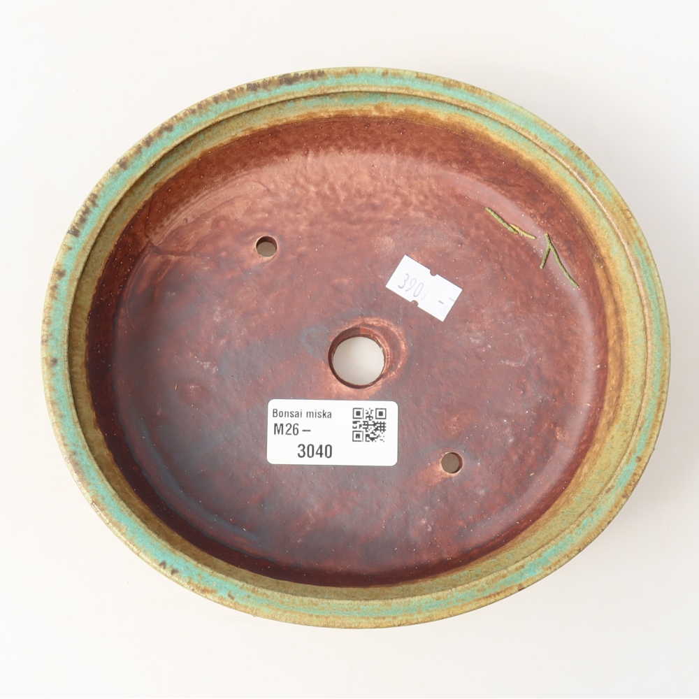 Ceramic bonsai bowl 17,5 x 16 x 4,5 cm, green
