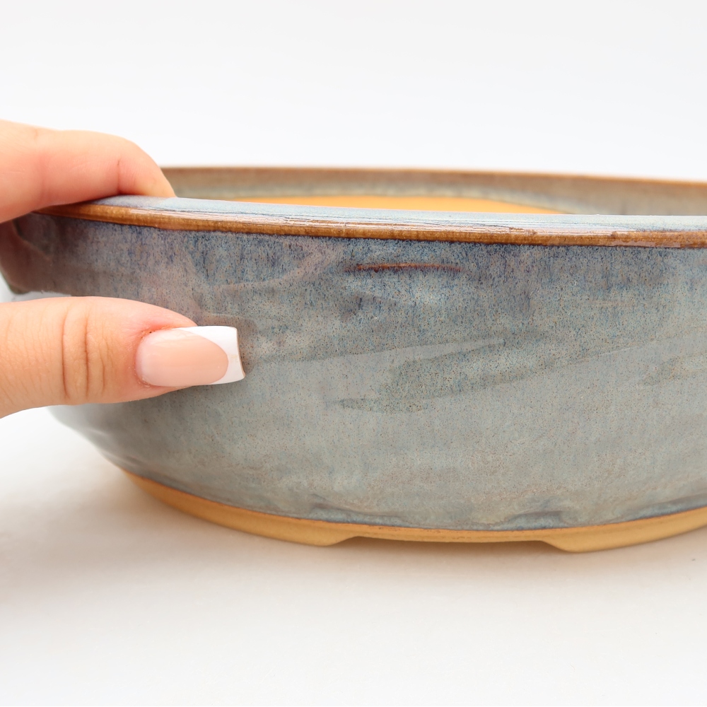 Ceramic bonsai pot, 26 x 26 x 8 cm, gray