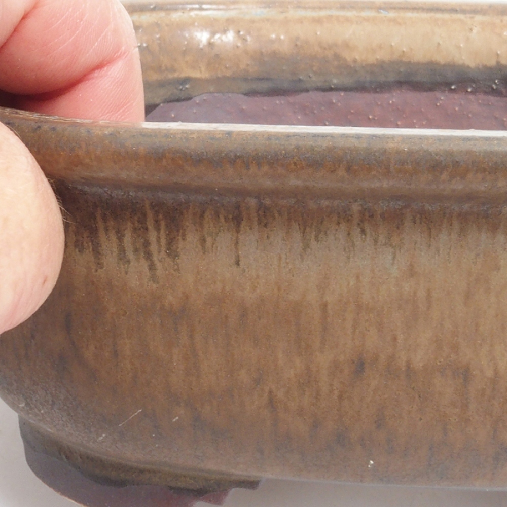 Ceramic bonsai bowl 11,5 x 16 x 6,5 cm, color brown