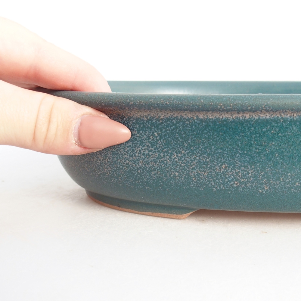 Ceramic bonsai bowl 22 x 17 x 5 cm, colour blue