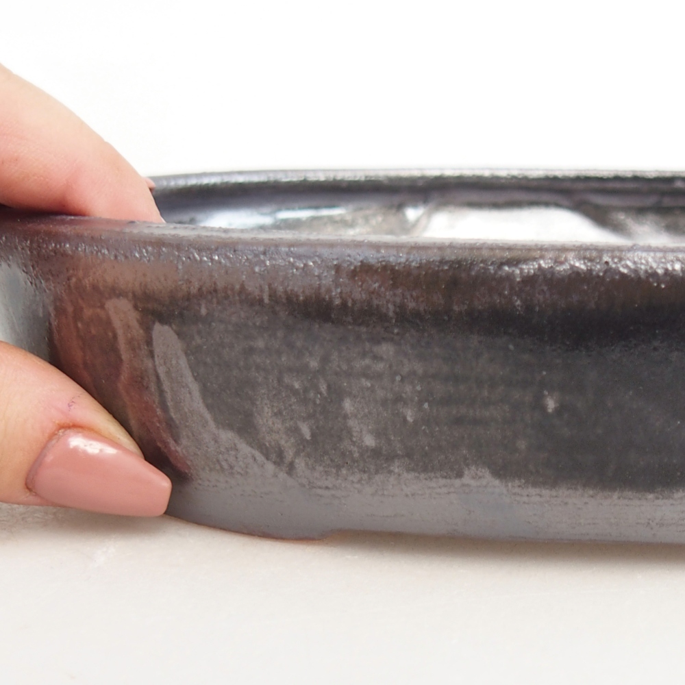 Ceramic bonsai bowl 22 x 17 x 4 cm, black