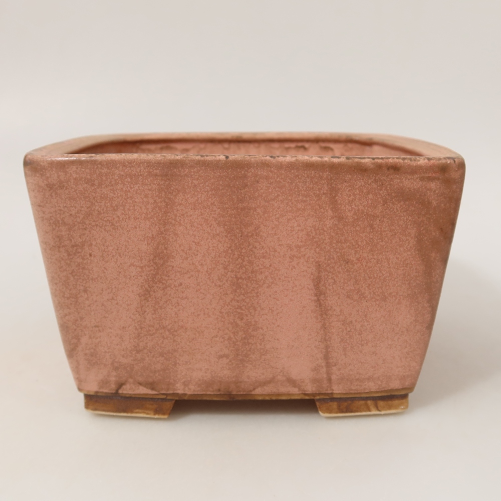 Ceramic bonsai pot, 16 x 16 x 10 cm, pink