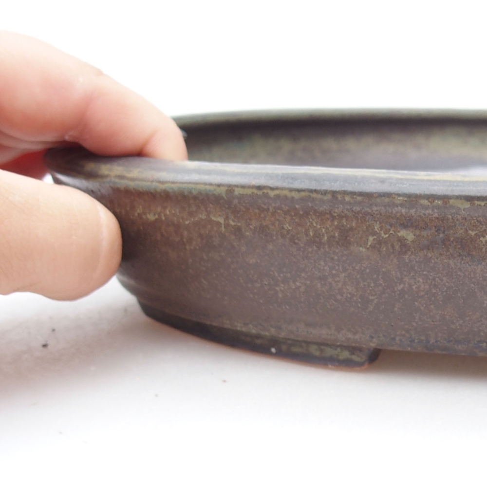 Ceramic bonsai bowl 25 x 20 x 4 cm, color brown