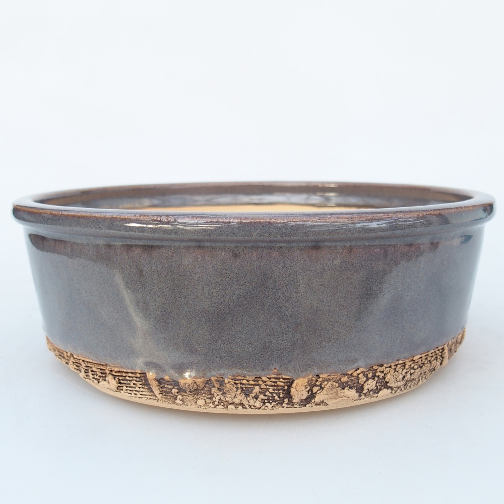 Ceramic bonsai bowl 19 x 19 x 6,5 cm, grey