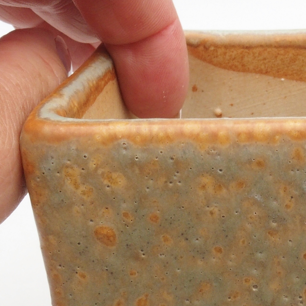 Ceramic bonsai bowl 7,5 x 7,5 x 9,5 cm, color brown