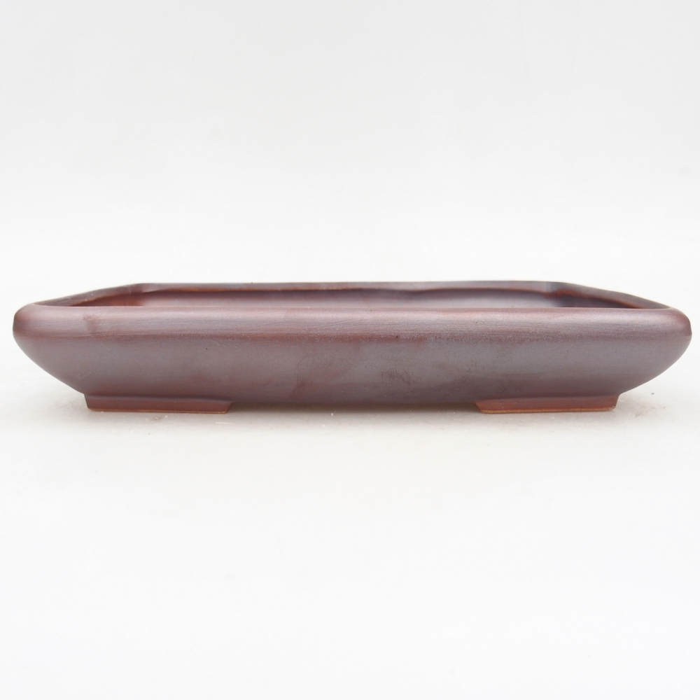 Ceramic bonsai bowl 24 x 17,5 x 4 cm, metal colour