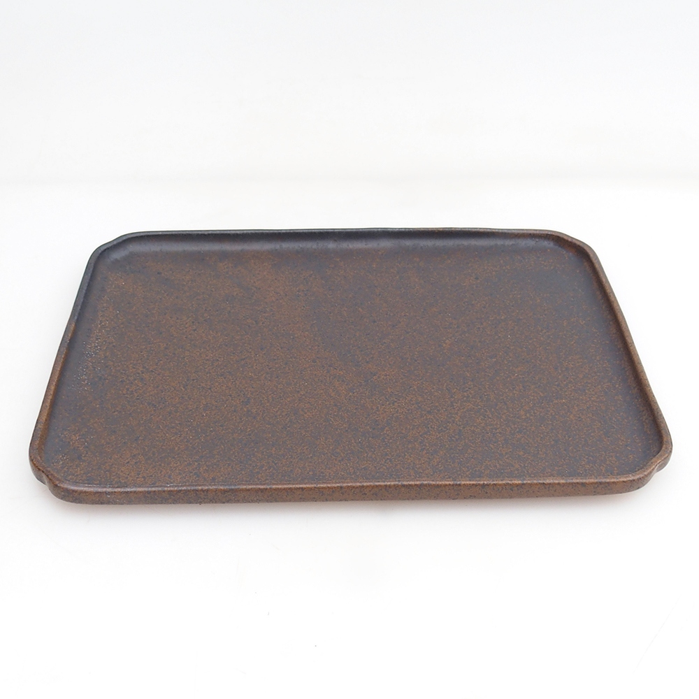 Ceramic bowl H20 - 26,5 x 20 x 1,5 cm - brown