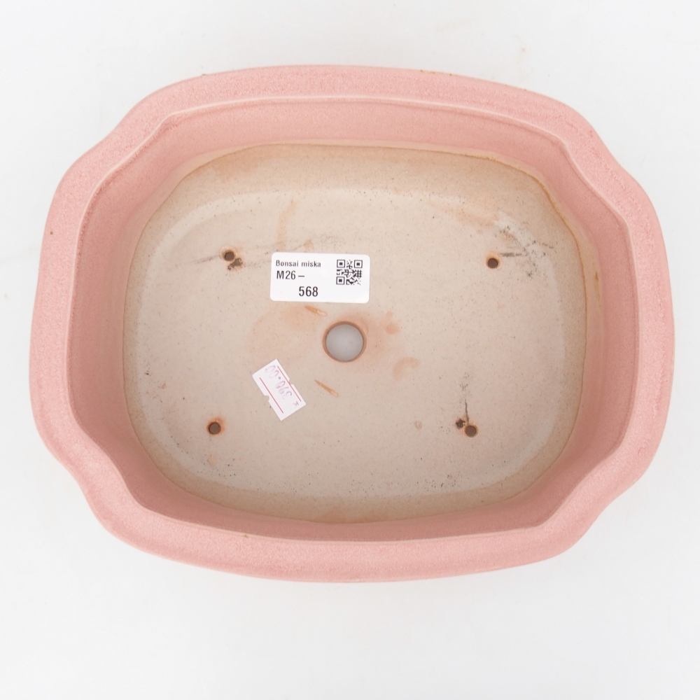 Ceramic bonsai bowl 22 x 18 x 7,5 cm, pink