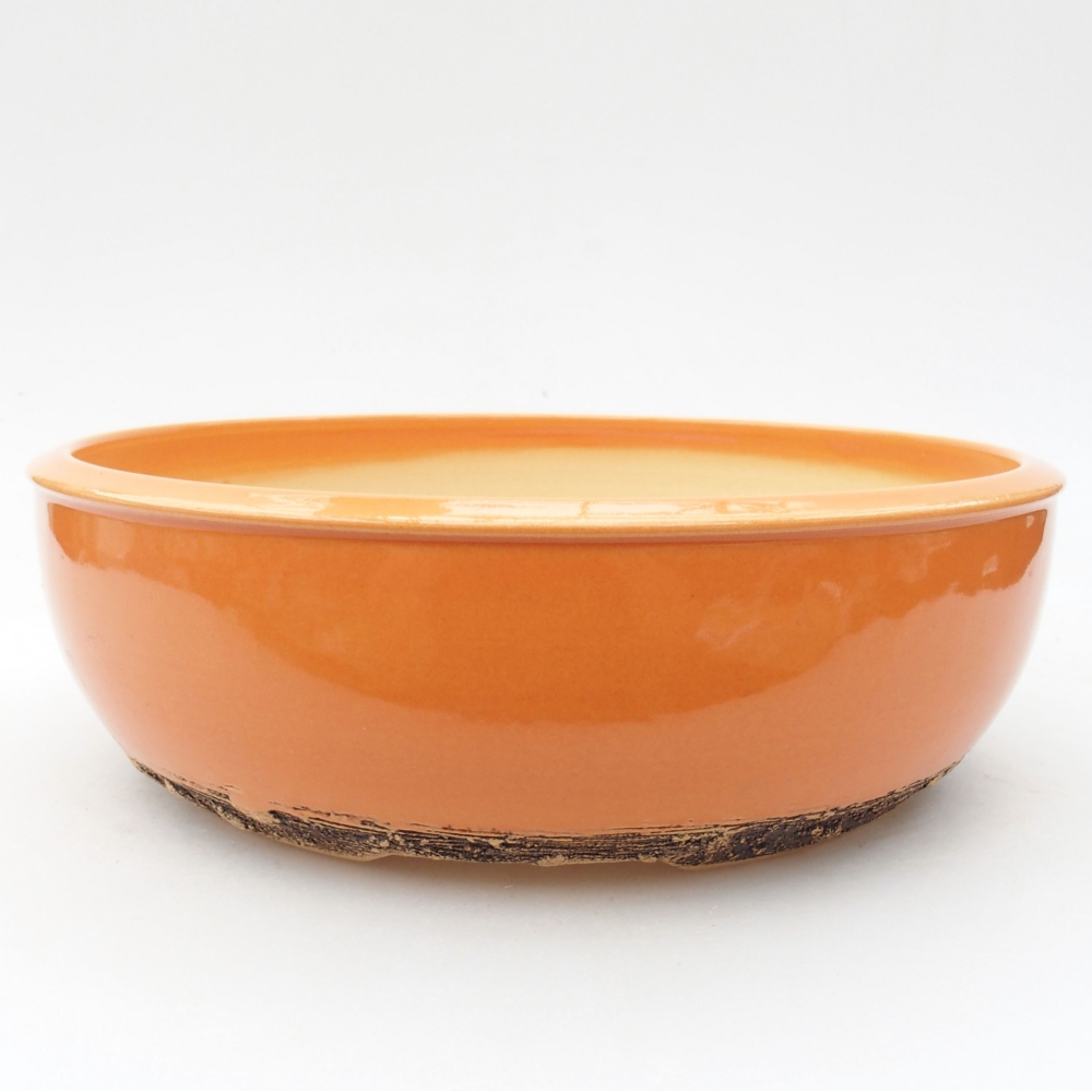 Ceramic bonsai bowl 21 x 21 x 6,5 cm, color orange