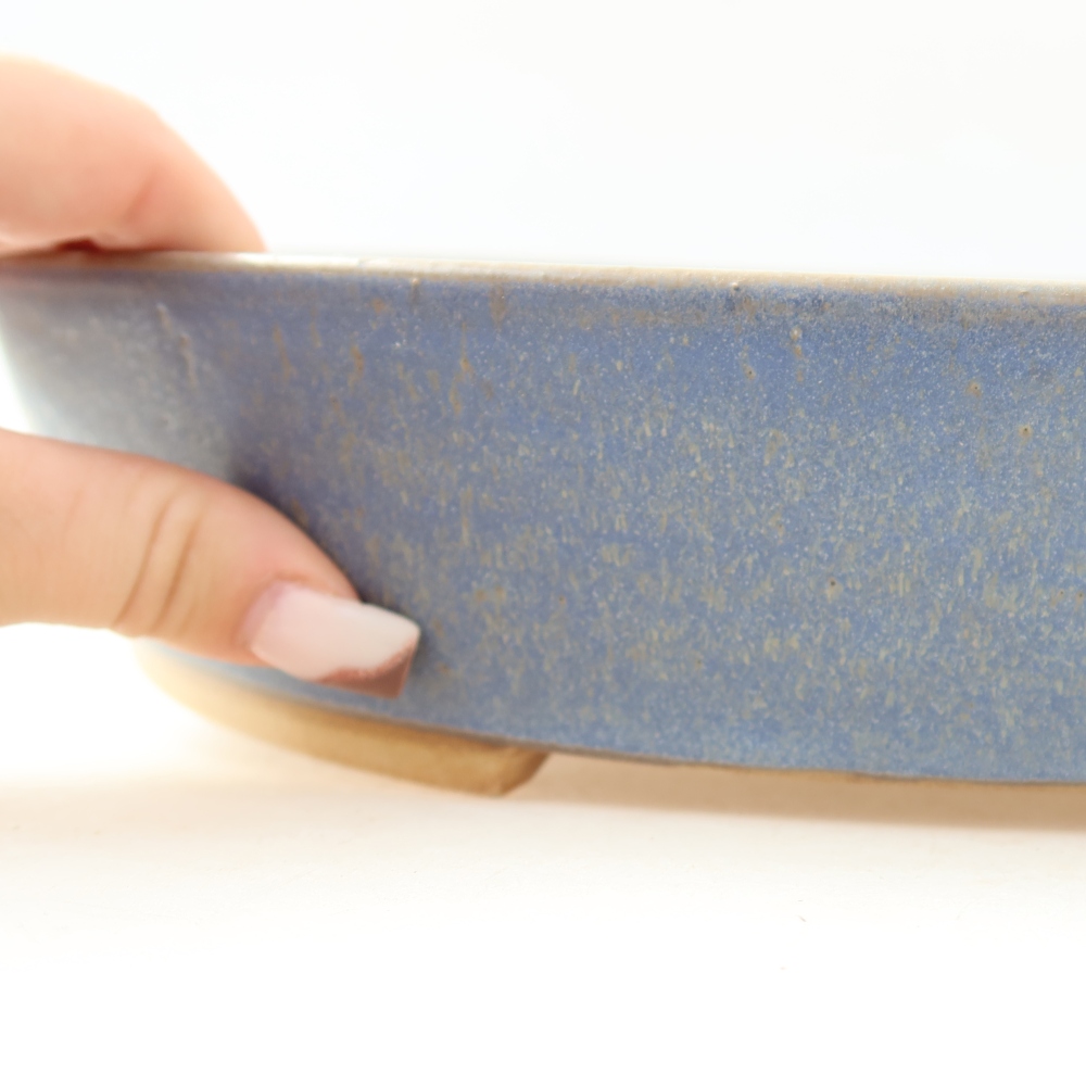 Ceramic bonsai pot, 32 x 27.5 x 6.5 cm, blue