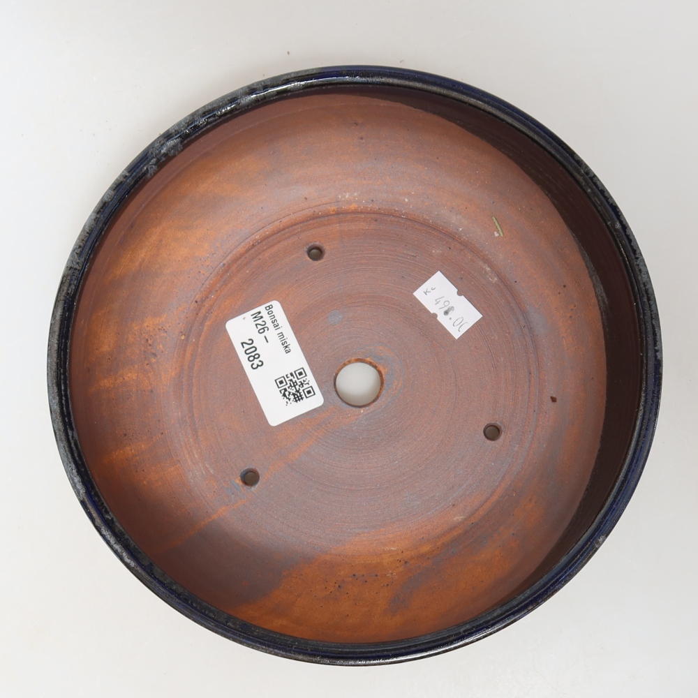 Ceramic bonsai pot, 18 x 18 x 5.5 cm, blue