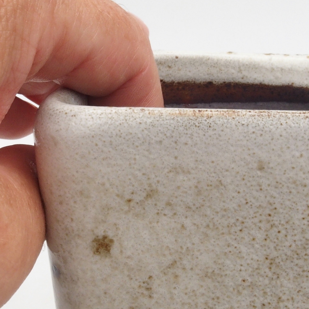 Ceramic bonsai bowl 8 x 8 x 10 cm, color white