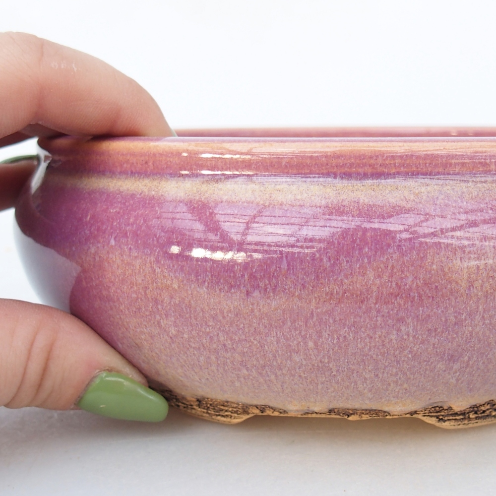 Ceramic bonsai bowl 15 x 15 x 5,5 cm, colour purple