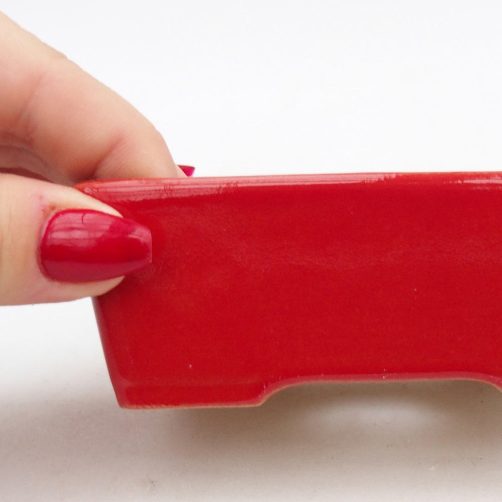 Ceramic bonsai bowl 9,5 x 7 x 3,5 cm, colour red