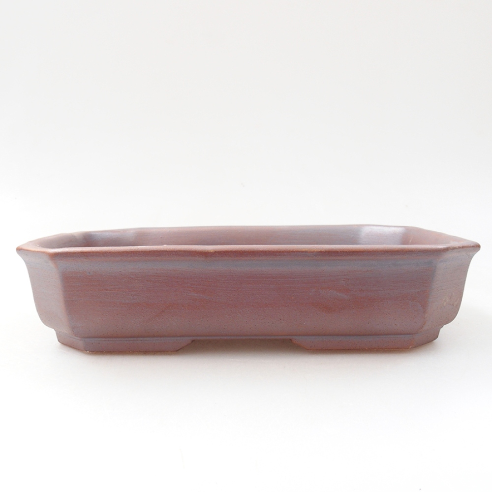 Ceramic bonsai bowl 19 x 13,5 x 4 cm, color brown