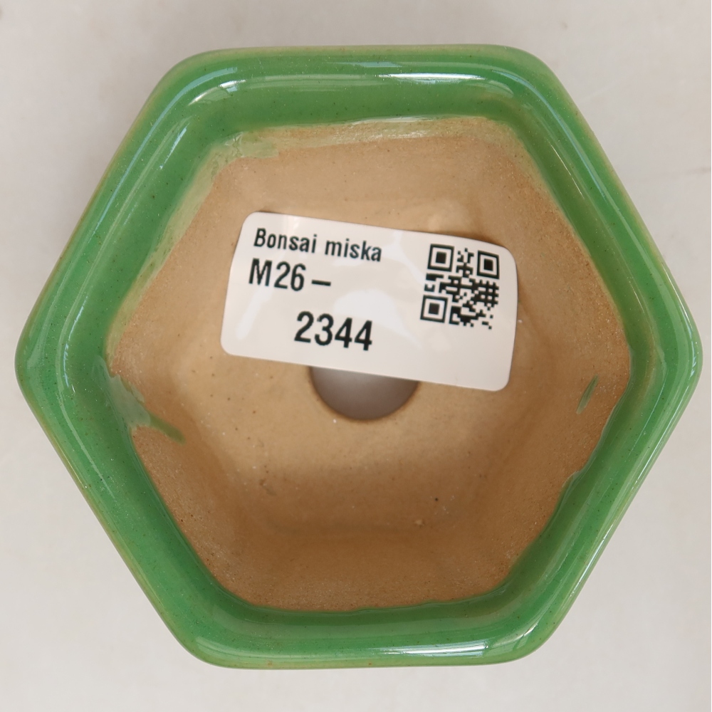 Ceramic bonsai pot, 7.5 x 7 x 4 cm, green