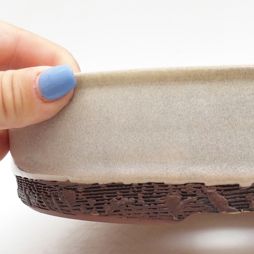 Ceramic bonsai pot 22 x 22 x 5.5 cm, beige