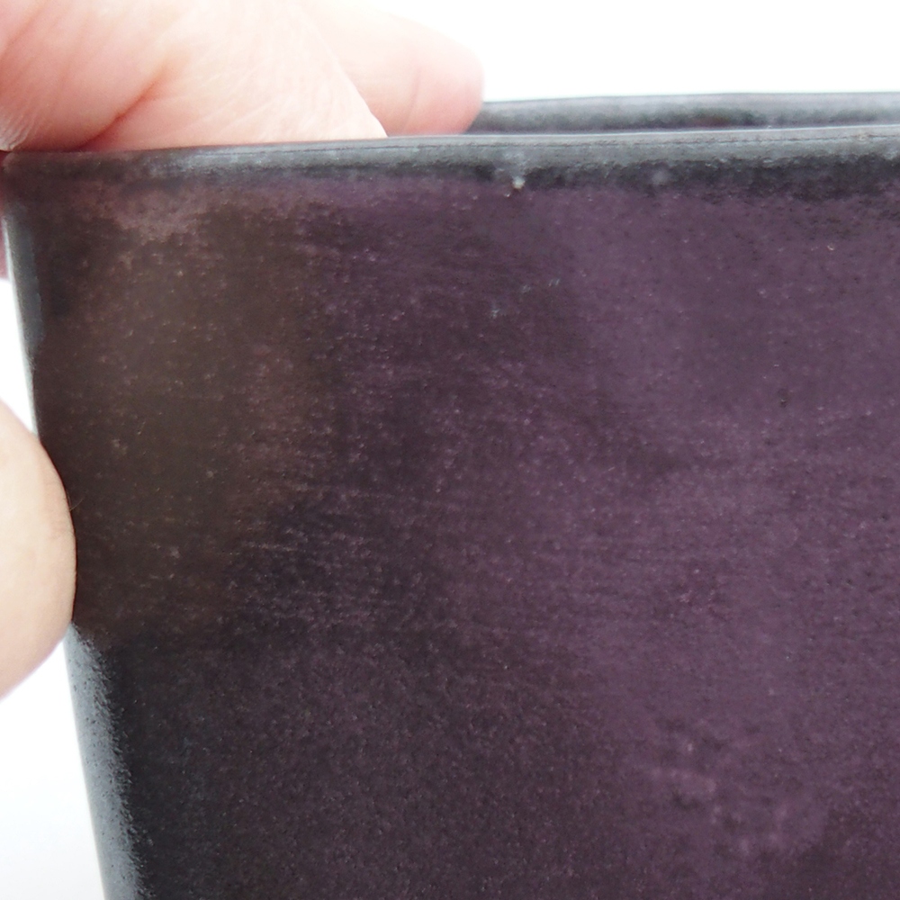 Ceramic bonsai bowl 10 x 10 x 8 cm, green