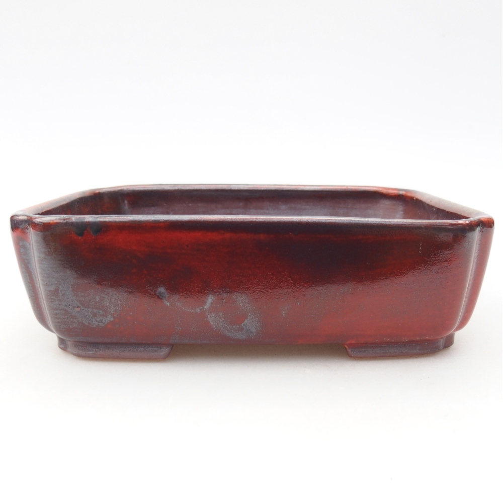 Ceramic bonsai bowl 15 x 12 x 4,5 cm, colour red