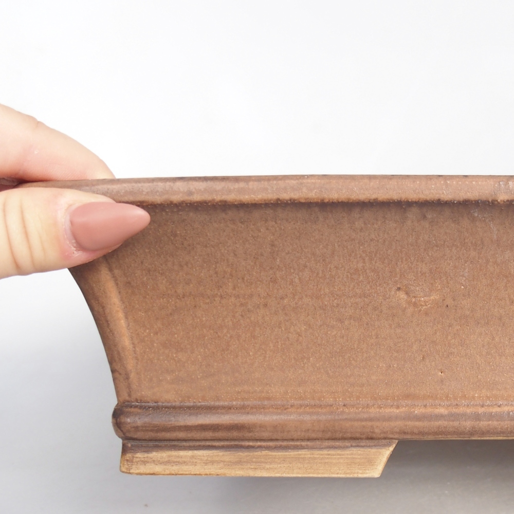 Ceramic bonsai bowl 29,5 x 24 x 8 cm, brown