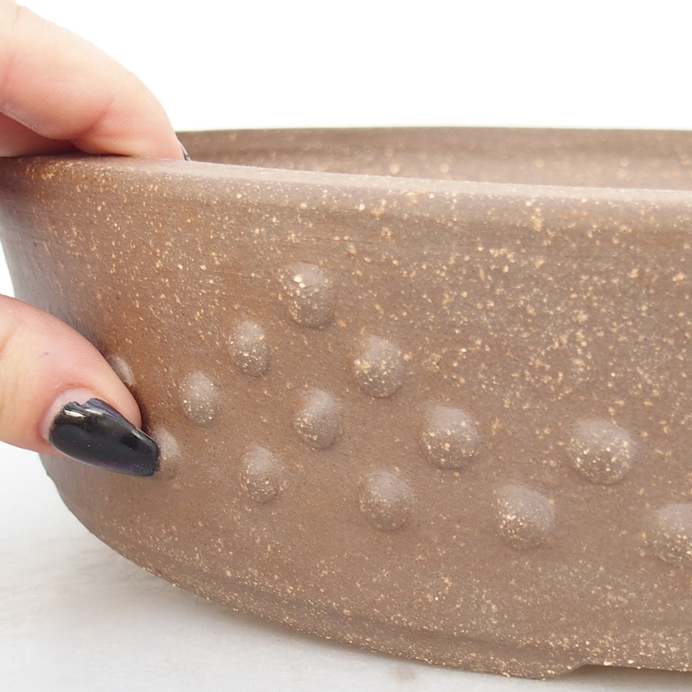 Ceramic bonsai bowl 27,5 x 27,5 x 6,5 cm, brown