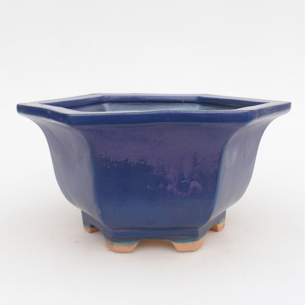 Ceramic bonsai bowl 18,5 x 16,5 x 9 cm, colour blue