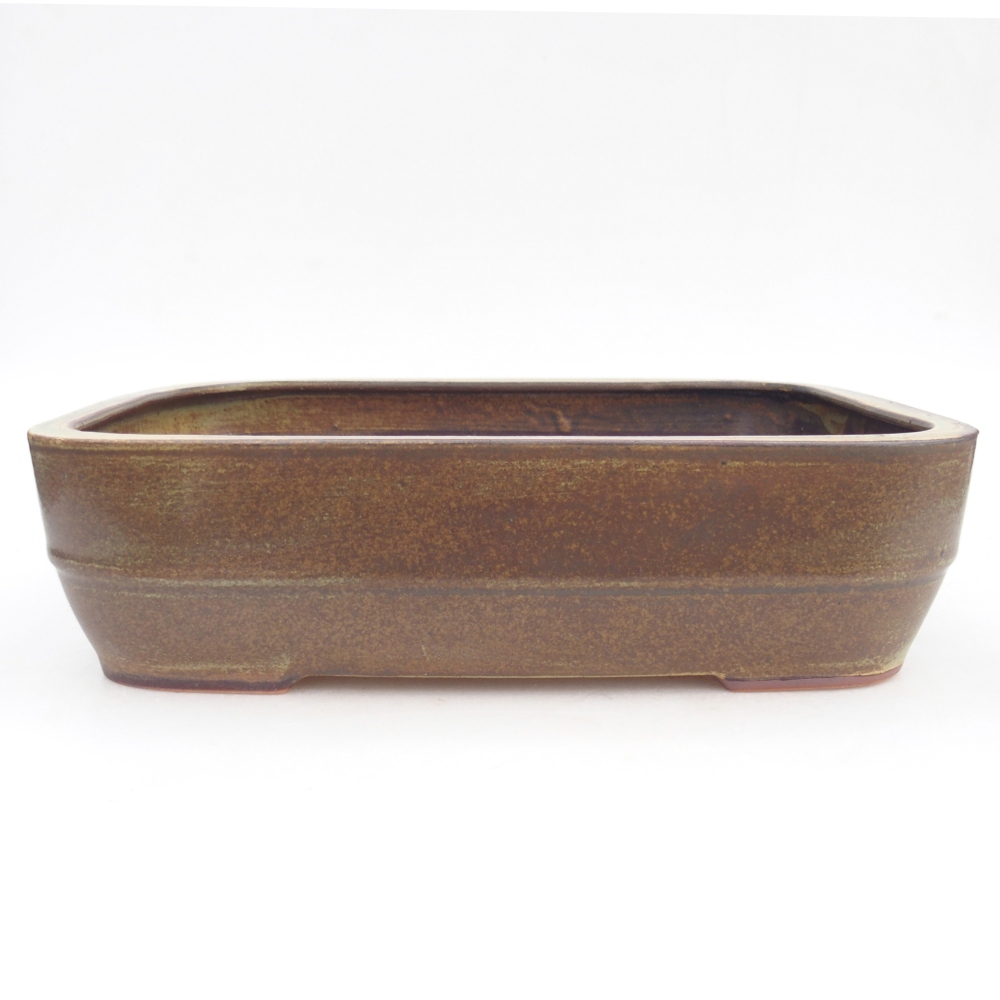 Ceramic bonsai bowl 28 x 20,5 x 7,5 cm, green