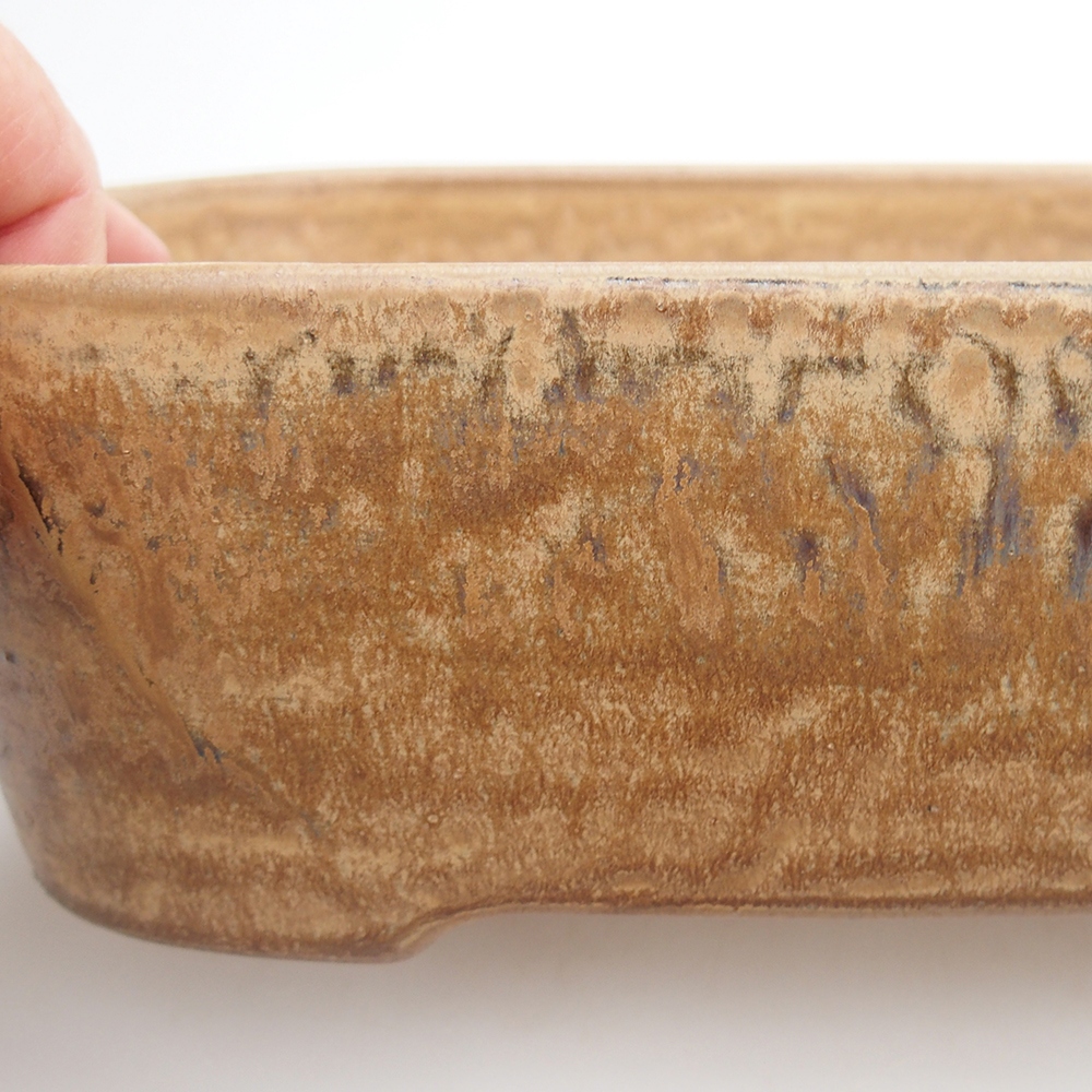 Ceramic bonsai bowl 23 x 17 x 7,5 cm, brown