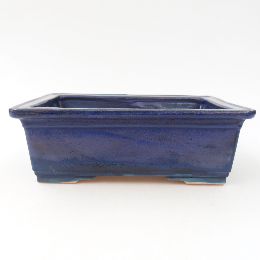 Ceramic bonsai bowl 16 x 12 x 4,5 cm, color blue