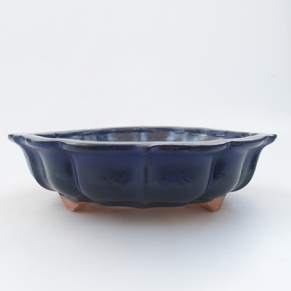 Ceramic bonsai bowl 19 x 19 x 5 cm, colour blue