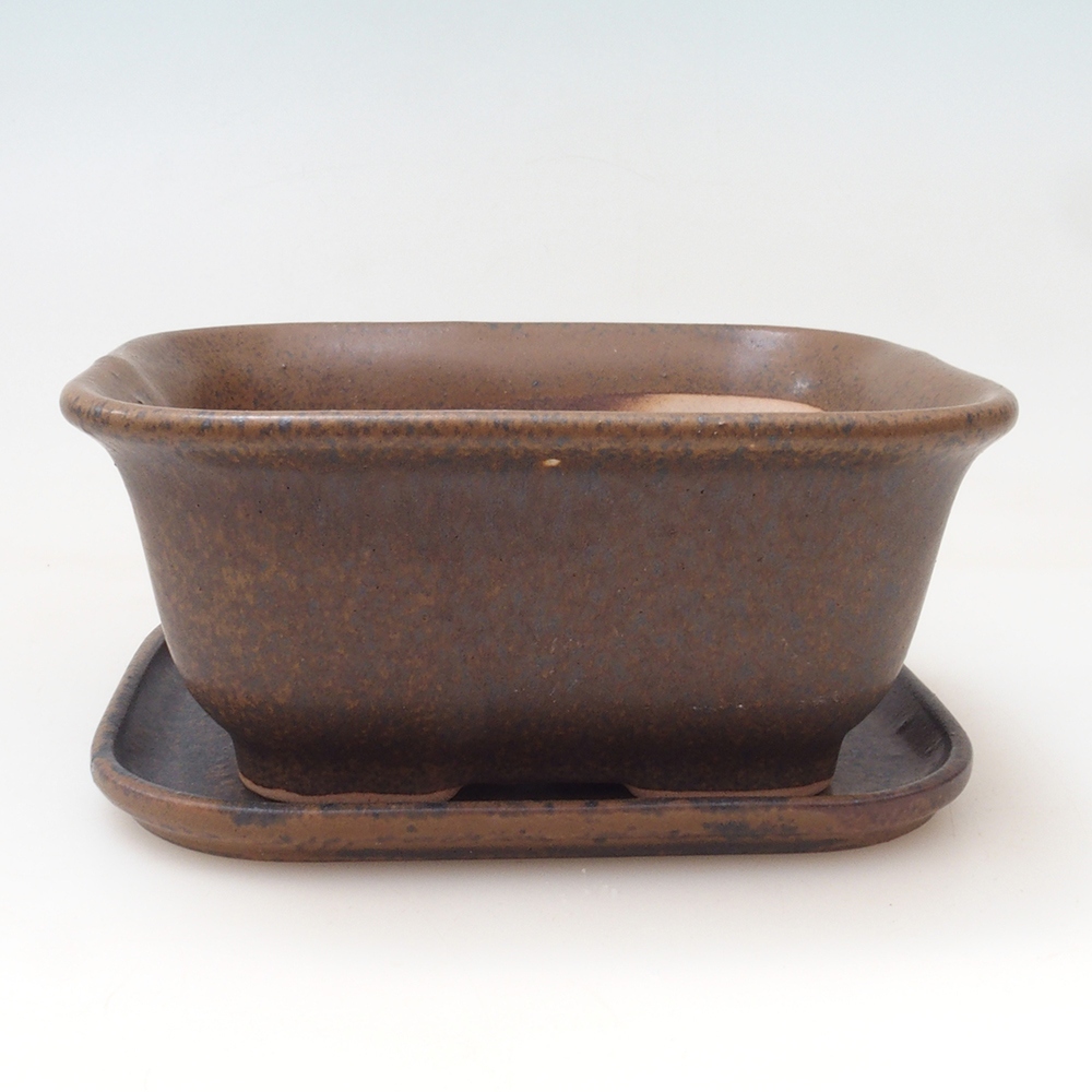 Bonsai bowl + saucer H01 - 12x9x5 cm