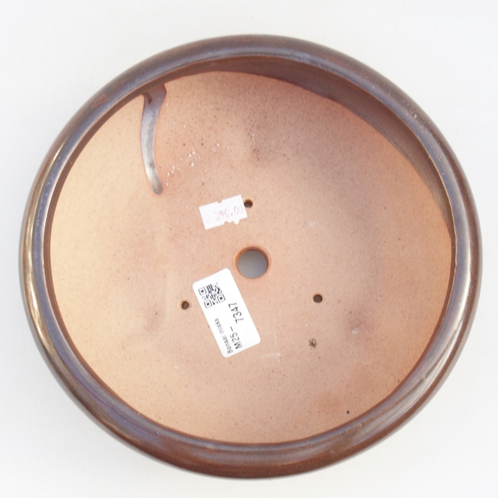 Ceramic bonsai bowl 21 x 21 x 7,5 cm, brown