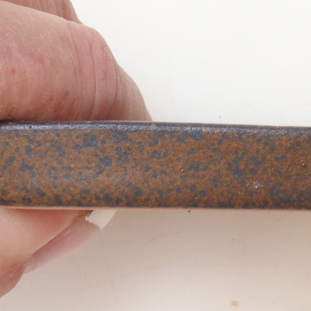 Bonsai bowl square S - 8 x 8 x 1 cm - brown