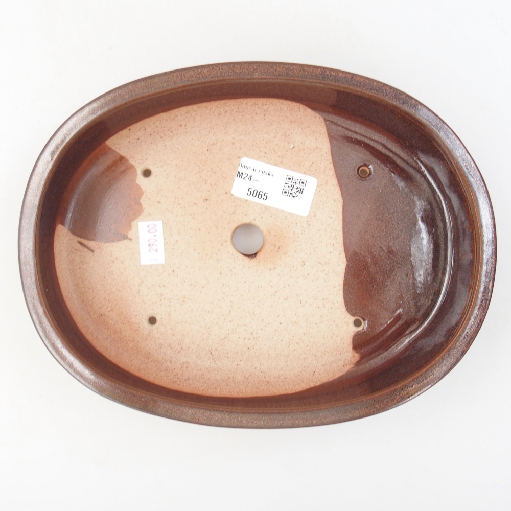 Ceramic bonsai bowl 22 x 17 x 4 cm, color brown