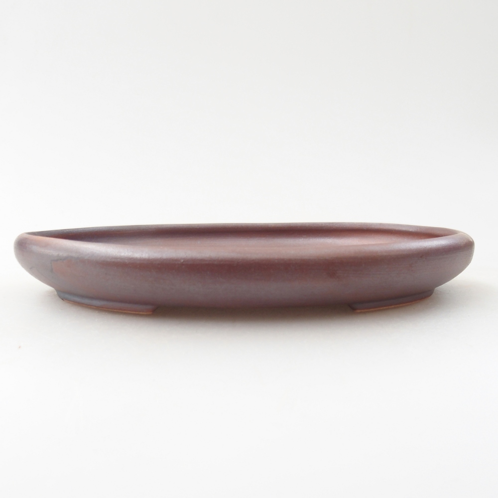 Ceramic bonsai bowl 17 x 12,5 x 2 cm, metal colour
